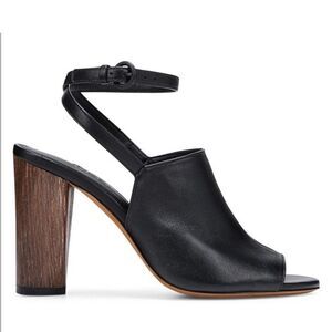 VINCE. Black Leather Women's Heeled Sandals